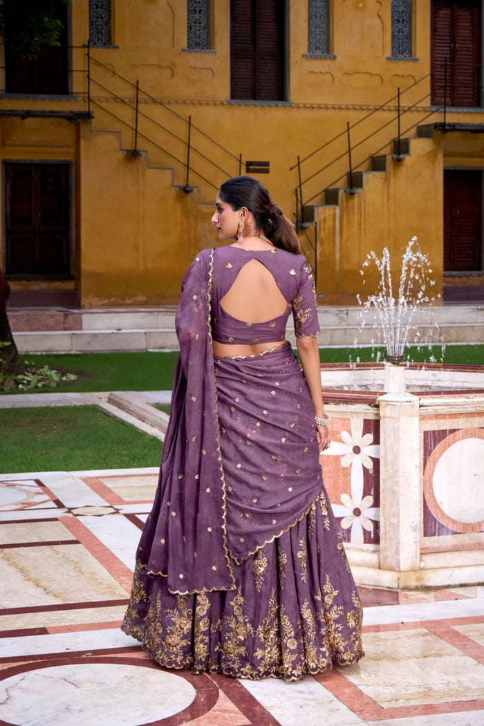 Women's Designer Ready to Wear Lehenga Saree | Heavy Zari & Sequins Embroidered Party Wear Ethnic Wear | Wedding, Reception & Festive Collection