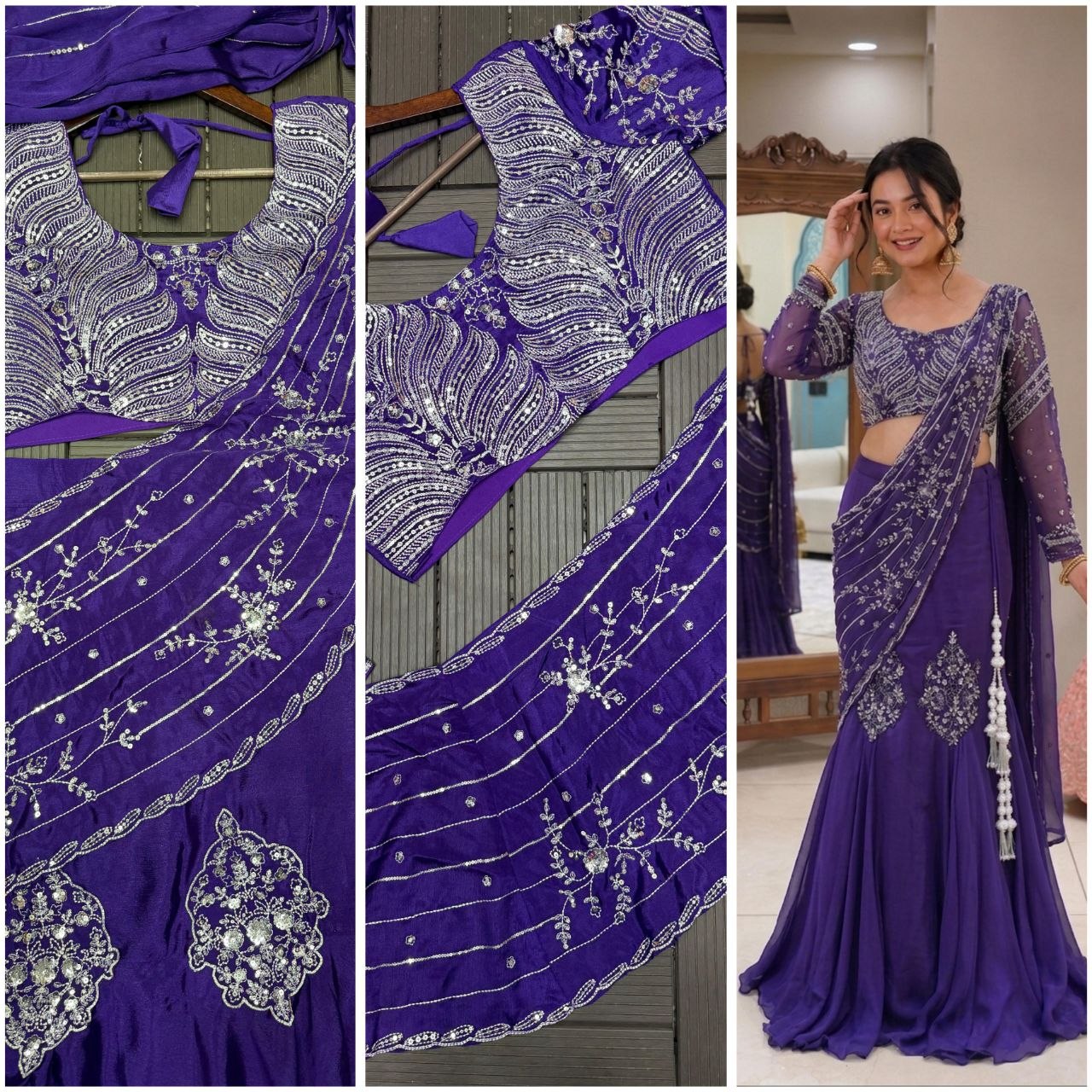 *New Super Embroidery sequence work  Fancy Lehengha choli*