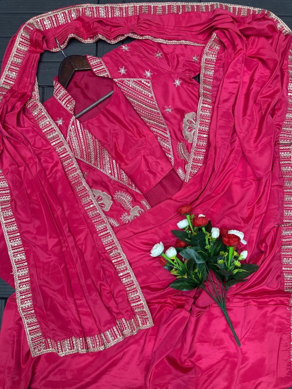 New Super Trending Party jacket with saree Reday to wear Embroidery work saree