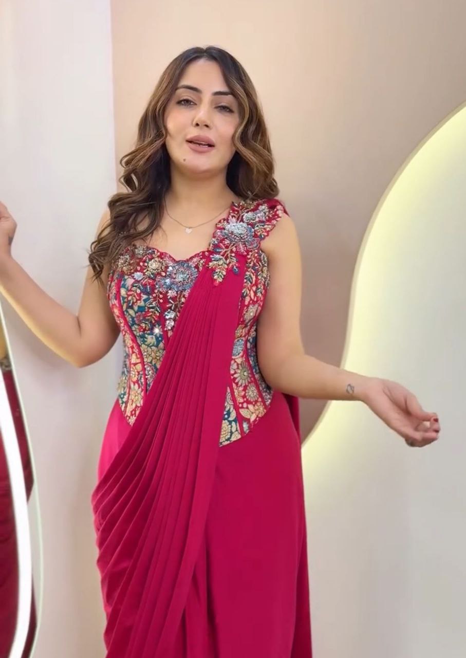 Luxury Party Wear Saree with Multi-Design Embroidered Blouse