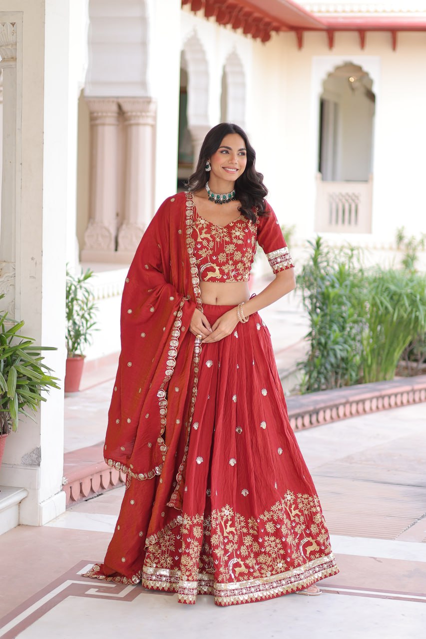 Designer Embroidered Lehenga Choli for Women with Dupatta | Wedding & Festive Wear Lehenga Set