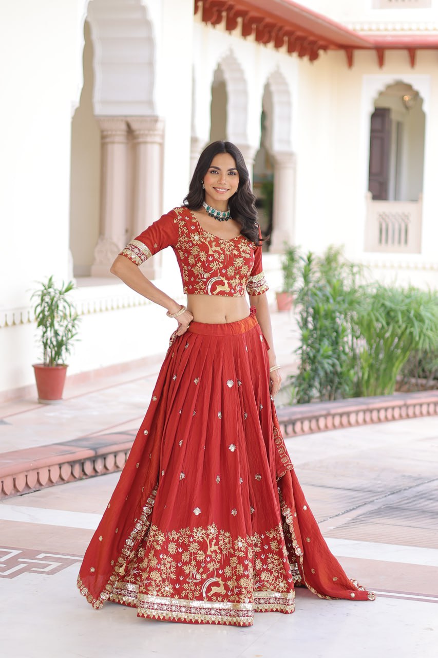 Designer Embroidered Lehenga Choli for Women with Dupatta | Wedding & Festive Wear Lehenga Set