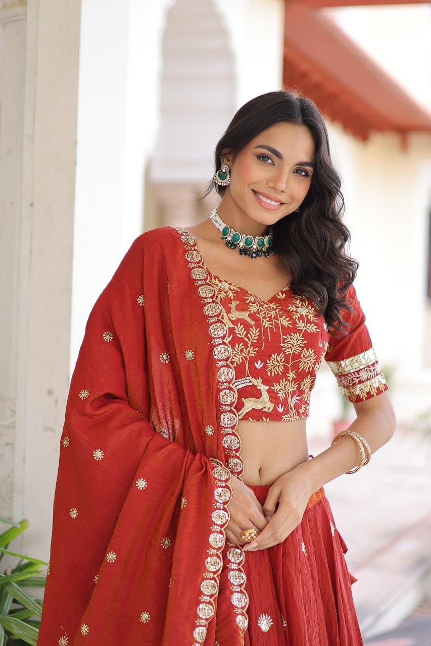 Designer Embroidered Lehenga Choli for Women with Dupatta | Wedding & Festive Wear Lehenga Set