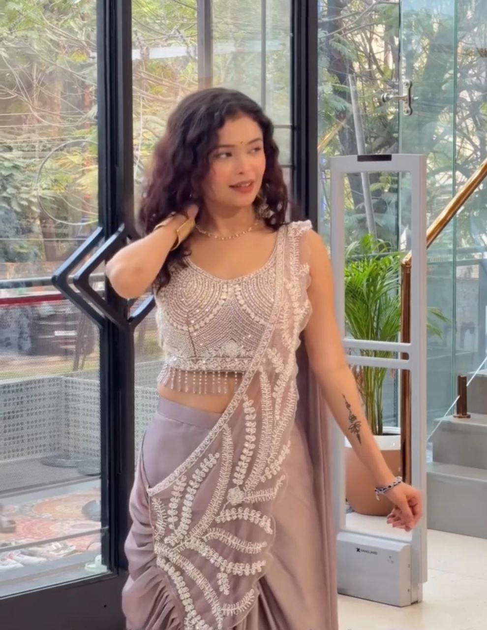 Designer Pastel Green Ready-To-Wear Saree with Heavy Embroidery Blouse | Party Wear Saree Set 💃✨