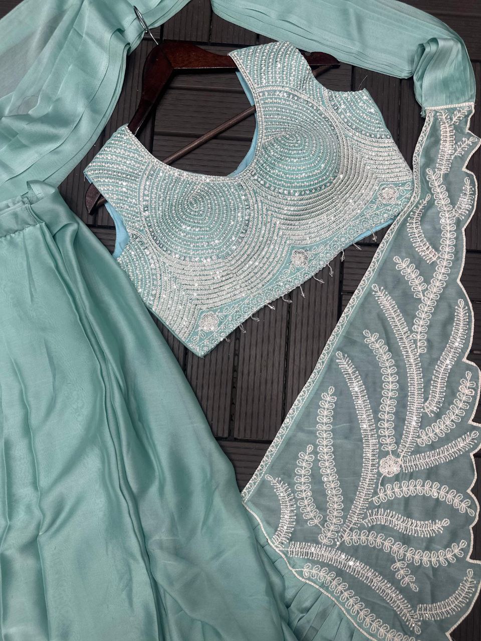 Designer Pastel Green Ready-To-Wear Saree with Heavy Embroidery Blouse | Party Wear Saree Set 💃✨