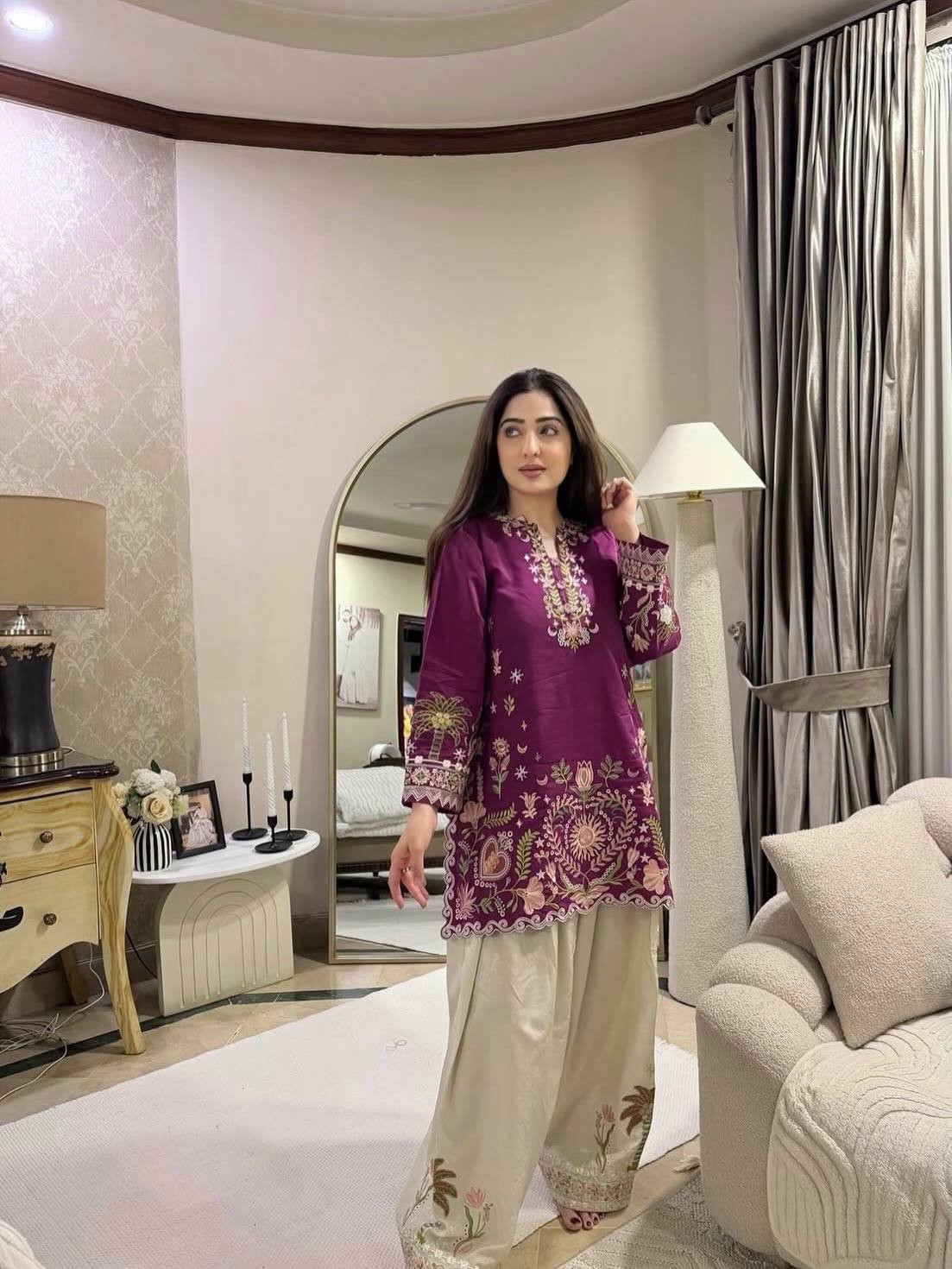 Women's Premium Embroidered Kurti Harem Pant Set | Designer Ethnic Co-Ord Set | Party, Festive & Casual Wear