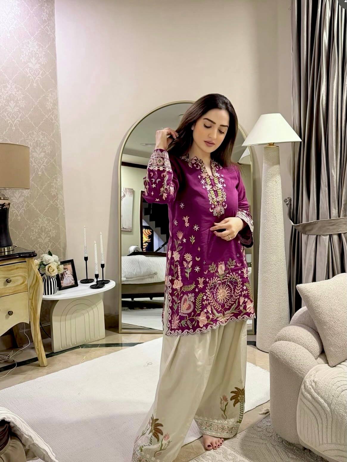 Women's Premium Embroidered Kurti Harem Pant Set | Designer Ethnic Co-Ord Set | Party, Festive & Casual Wear