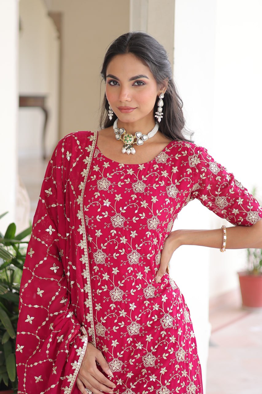 PREMIUM DESIGNER READYMADE TOP-SHARARA-DUPATTA COLLECTIONS 2025