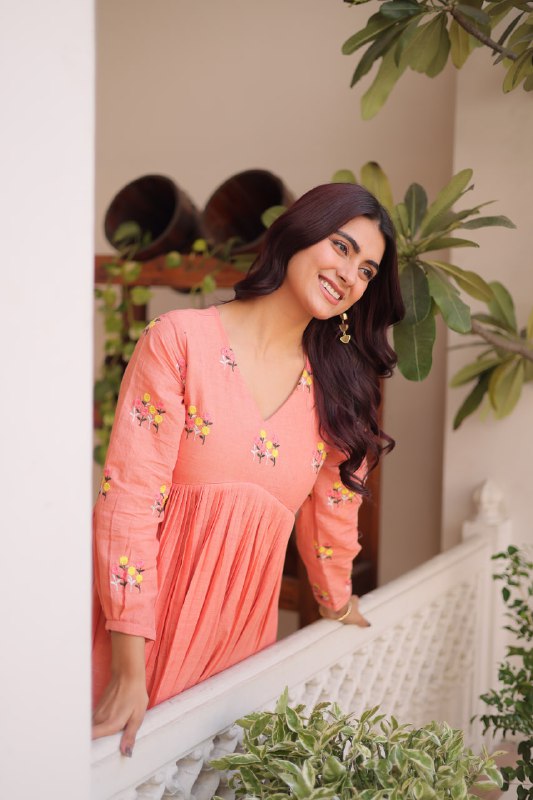 Floral Embroidered Cotton A-Line Kurti for Women | Stylish V-Neck Casual & Festive Wear Kurta