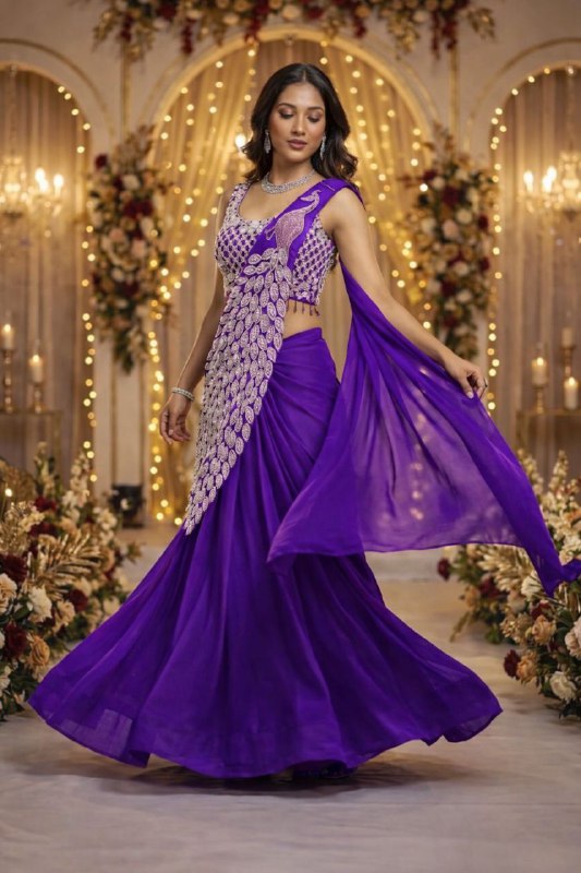 Premium Designer Ready-To-Wear Saree Collection with Heavy Mirror Work Blouse