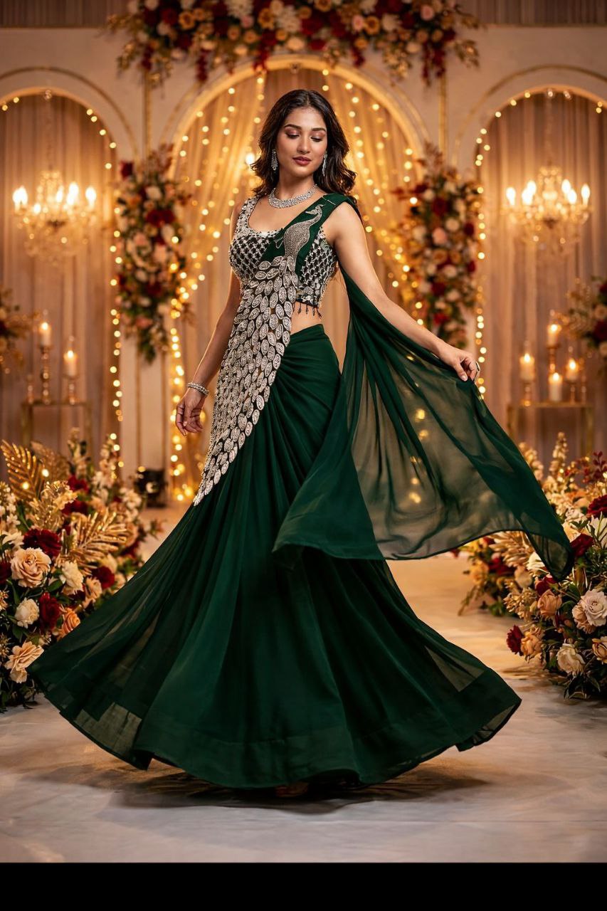 Premium Designer Ready-To-Wear Saree Collection with Heavy Mirror Work Blouse