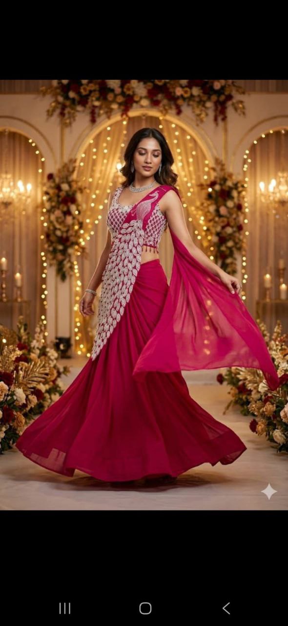 Premium Designer Ready-To-Wear Saree Collection with Heavy Mirror Work Blouse
