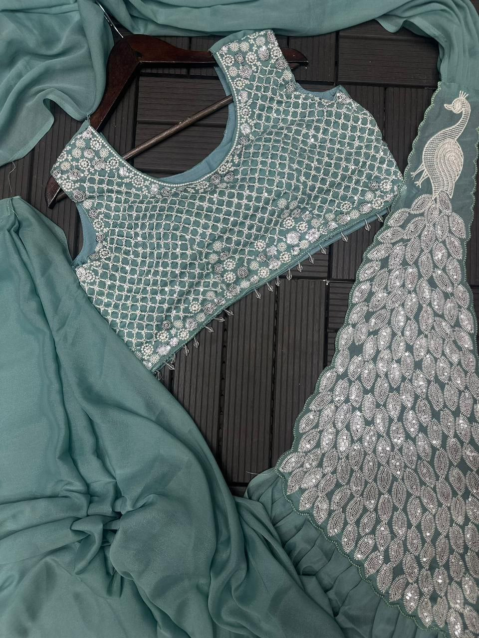 Premium Designer Ready-To-Wear Saree Collection with Heavy Mirror Work Blouse