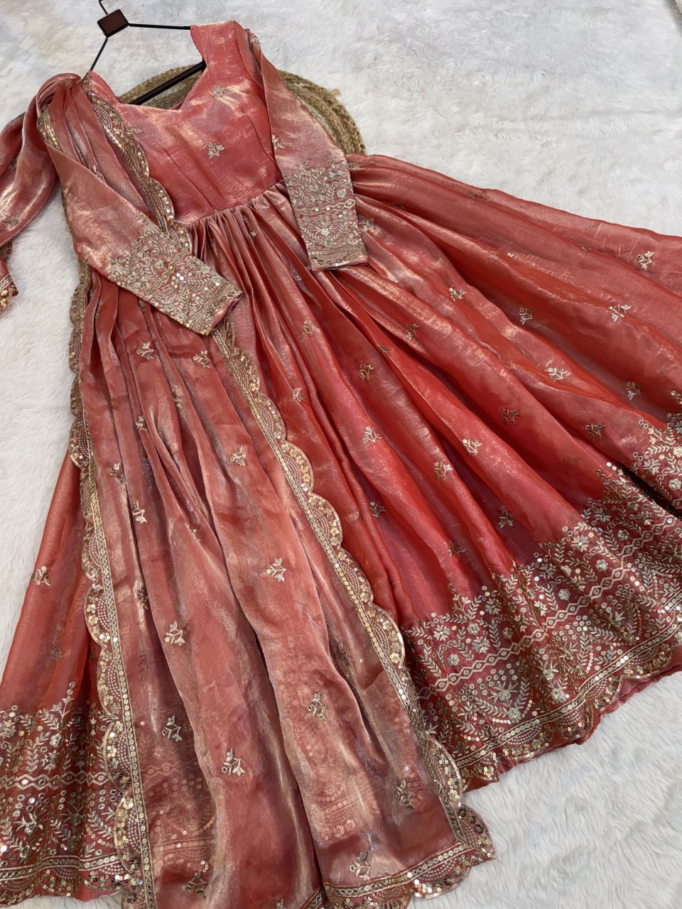 Women's Designer Anarkali Gown with Dupatta | Heavy Embroidery & Sequins Work | Wedding, Festive & Party Wear Ethnic Gown Set