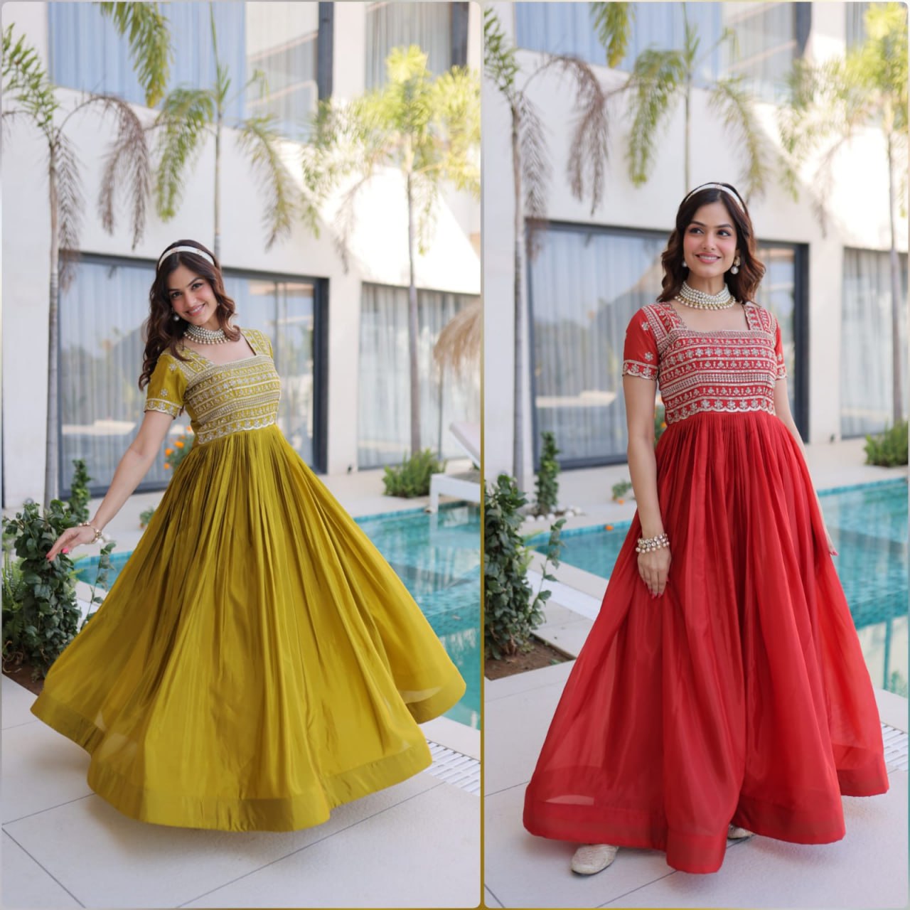 Stunning Flared Anarkali Gown – Perfect for Weddings & Festivals