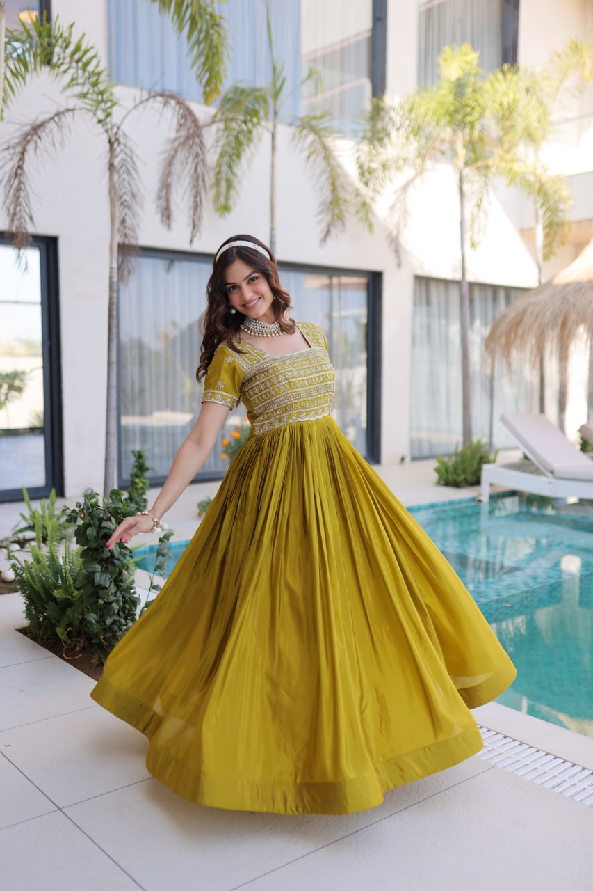 Stunning Flared Anarkali Gown – Perfect for Weddings & Festivals