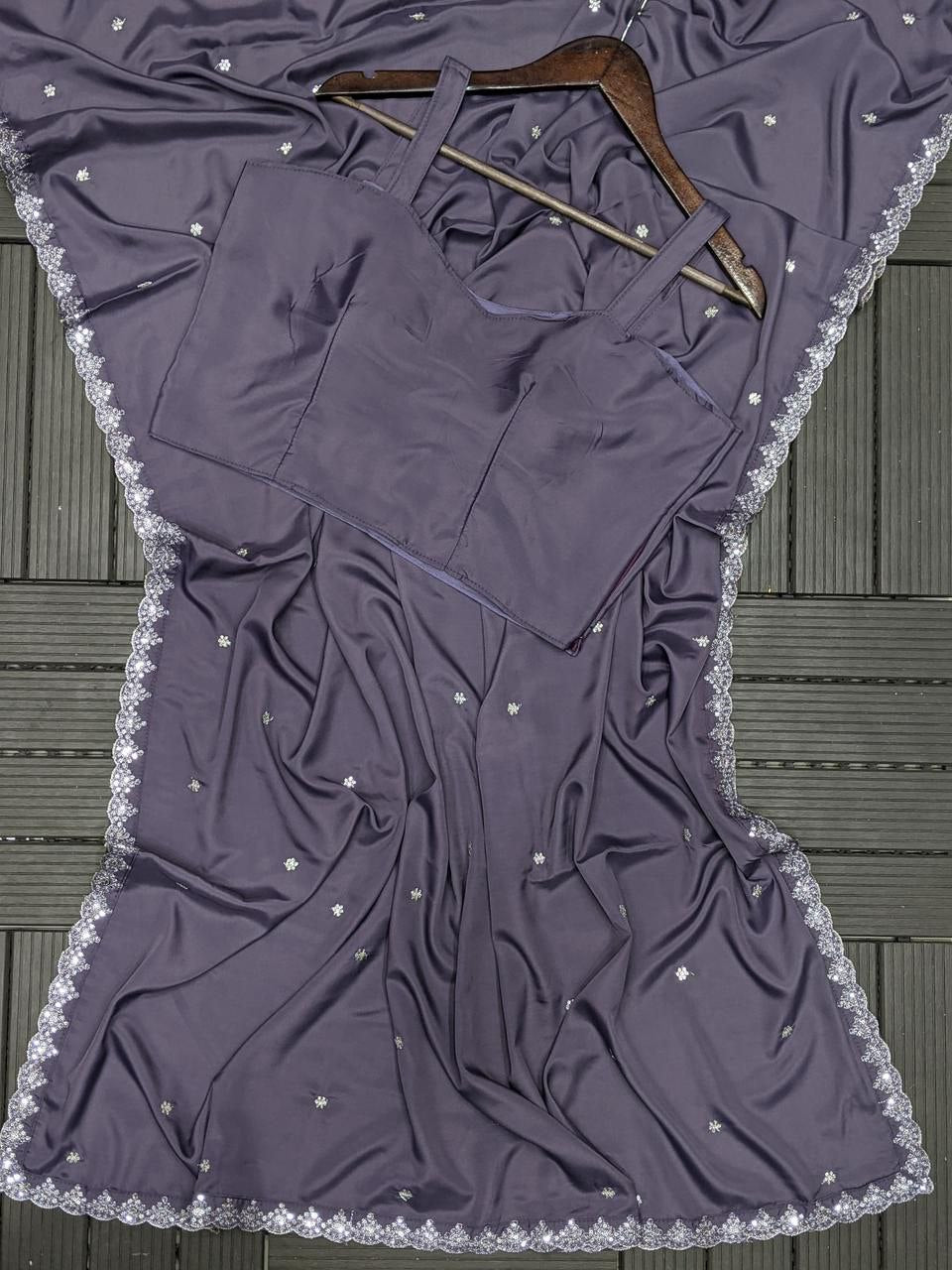 New Super Trending Party jacket with saree  Embroidery work saree