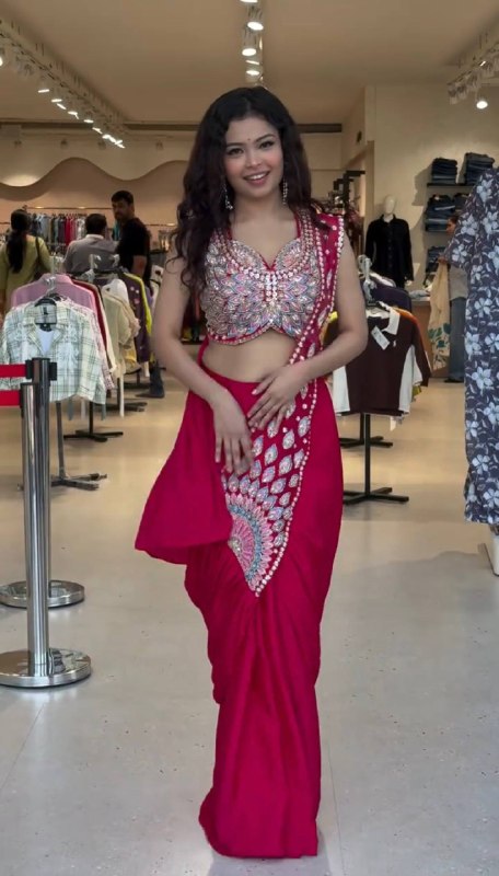 Designer Draped Saree Set with Statement Embroidered Blouse