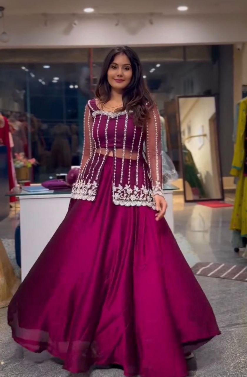 New Super Trending Party Wear Koti with Lehenga