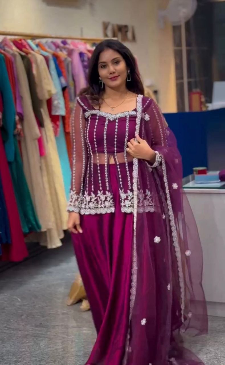 New Super Trending Party Wear Koti with Lehenga