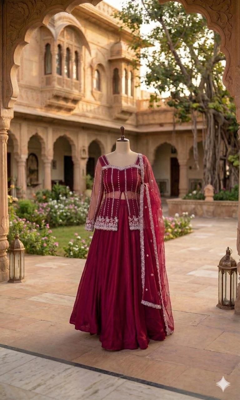 New Super Trending Party Wear Koti with Lehenga