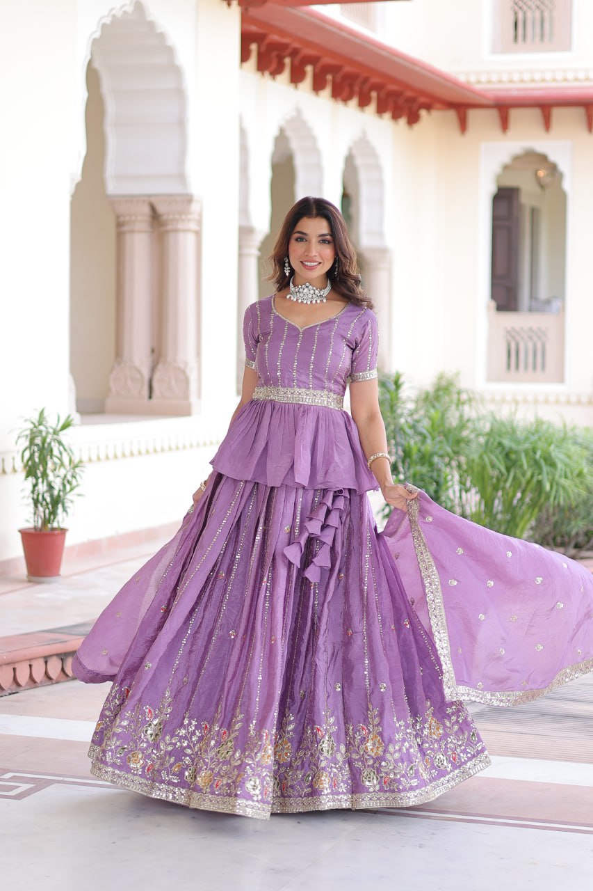 Premium Designer Sequins Embroidered Readymade Lehenga choli Set