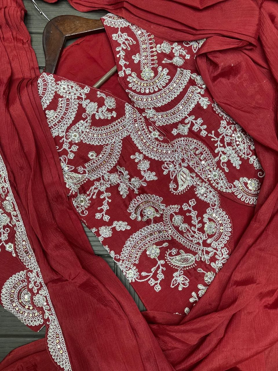 New Super Trending Embroidery Sequence work ready to wear saree with full koti