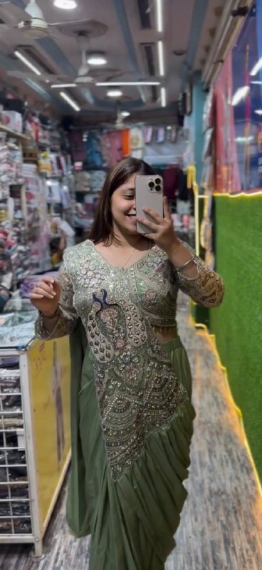 Designer Ready-to-Wear Saree with Heavy Embroidered Blouse – Premium Wedding & Party Wear