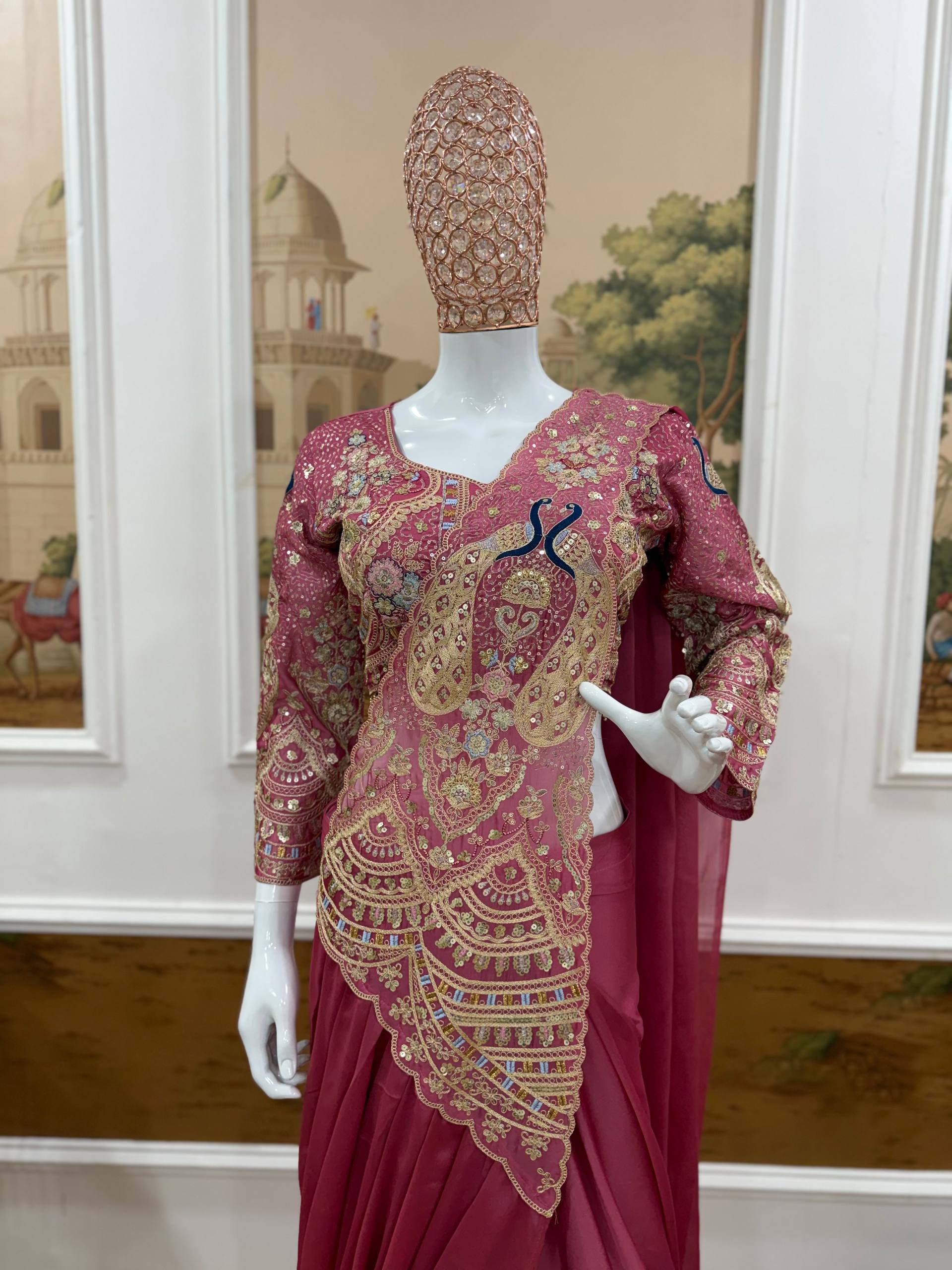 Designer Ready-to-Wear Saree with Heavy Embroidered Blouse – Premium Wedding & Party Wear