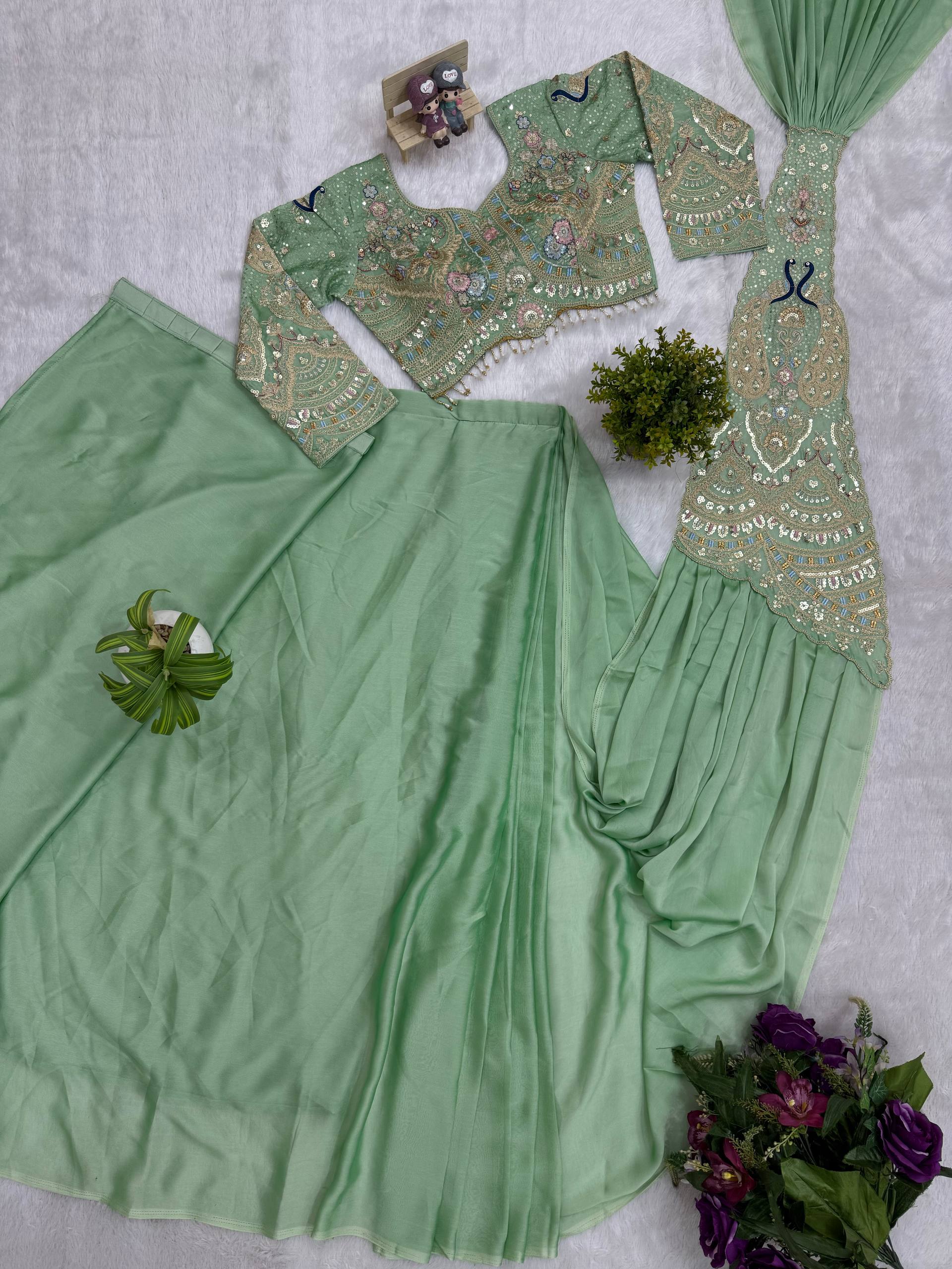 Designer Ready-to-Wear Saree with Heavy Embroidered Blouse – Premium Wedding & Party Wear
