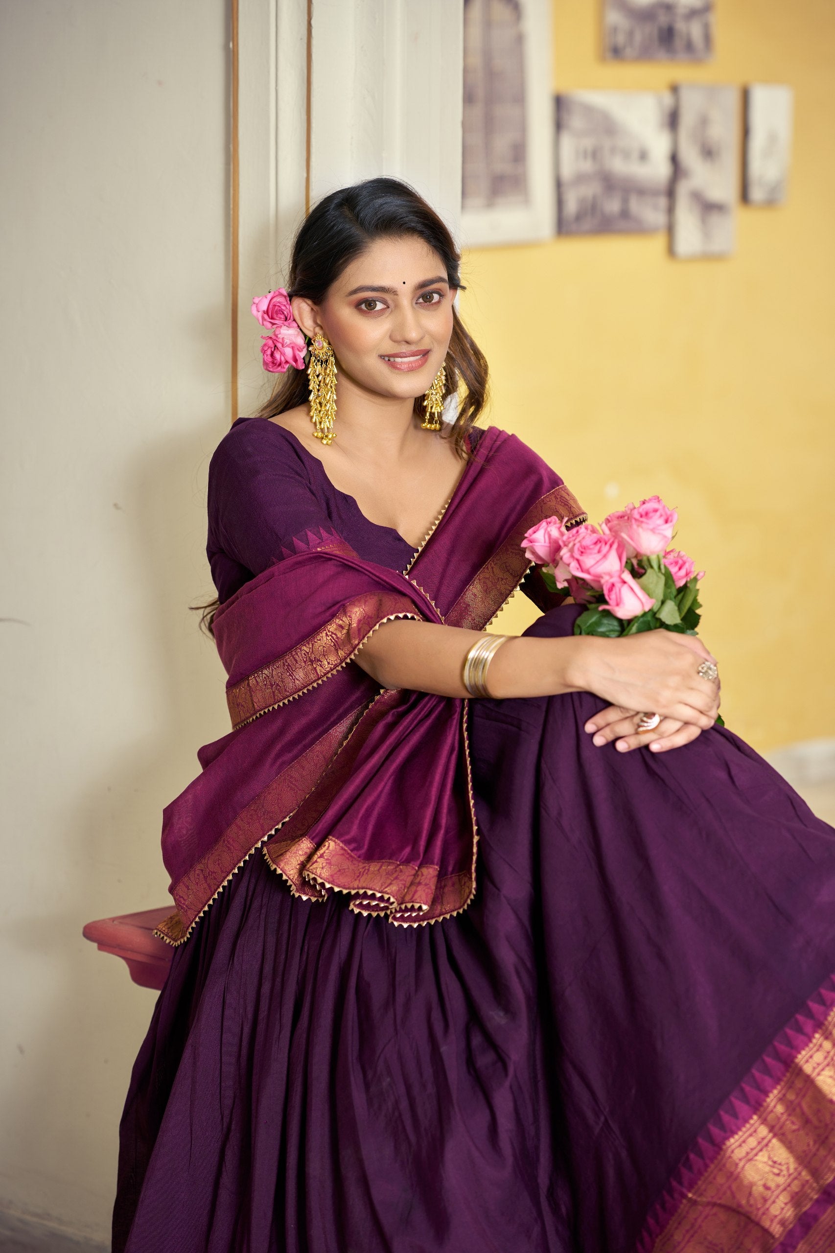 Crafted to reflect the beauty of South Indian traditions while offering comfort and effortless festive charm