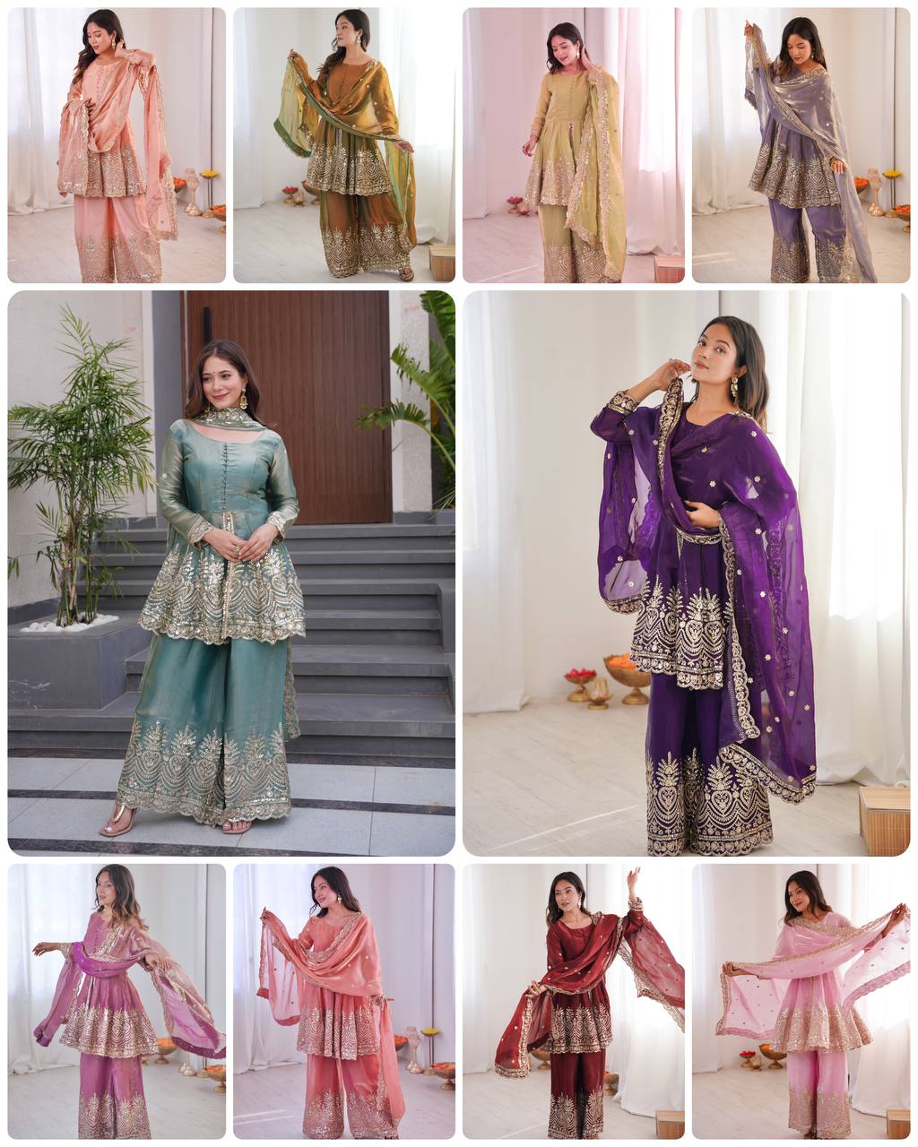 Designer Kurta Palazzo Set for Women | Embroidered Ethnic Wear Collection with Dupatta | Festive & Party Wear