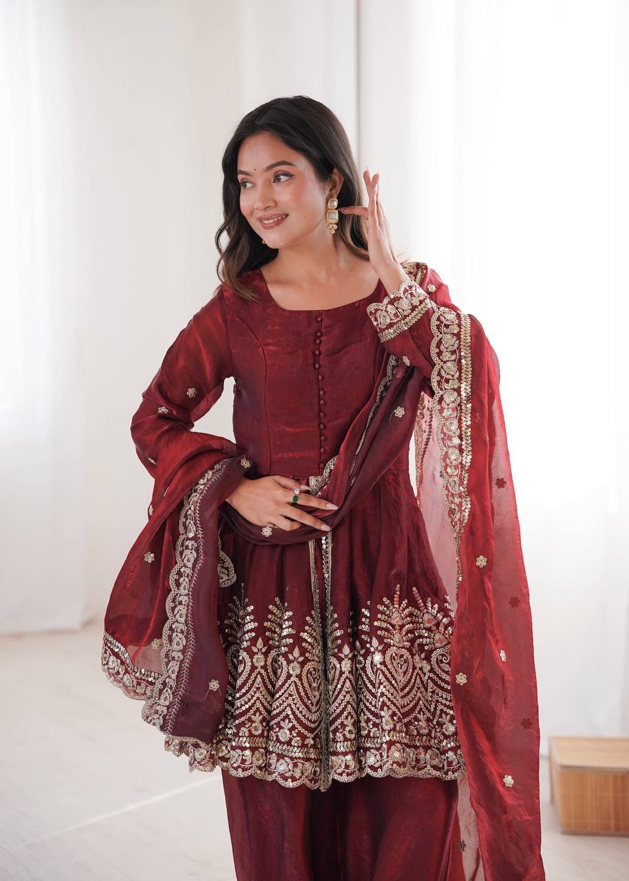 Designer Kurta Palazzo Set for Women | Embroidered Ethnic Wear Collection with Dupatta | Festive & Party Wear