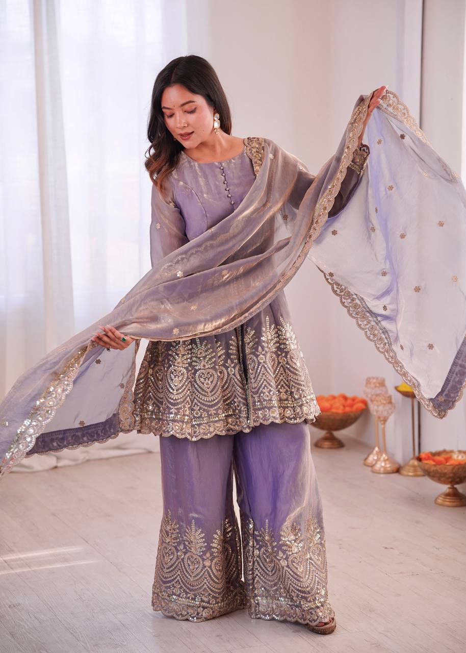 Designer Kurta Palazzo Set for Women | Embroidered Ethnic Wear Collection with Dupatta | Festive & Party Wear