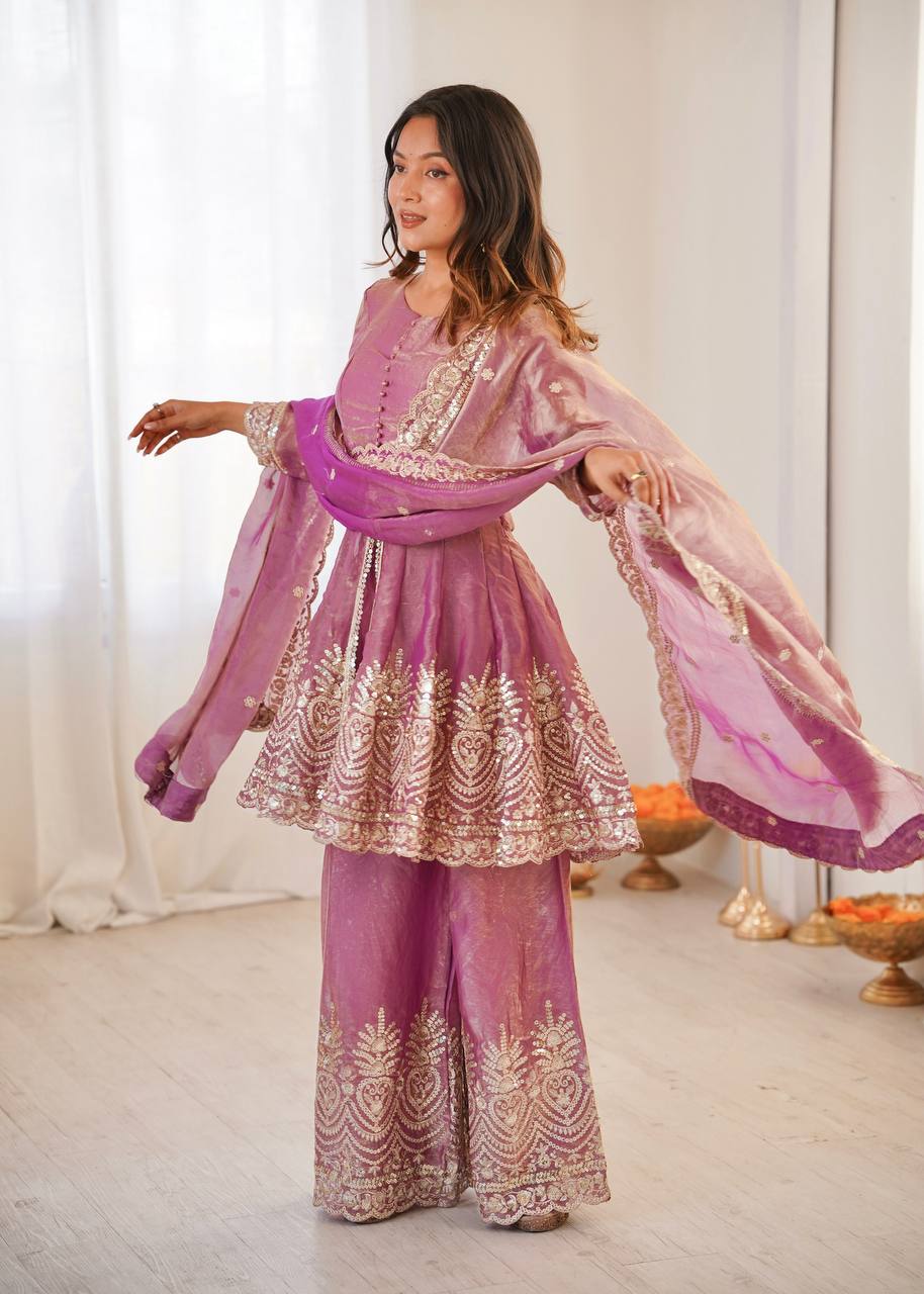 Designer Kurta Palazzo Set for Women | Embroidered Ethnic Wear Collection with Dupatta | Festive & Party Wear