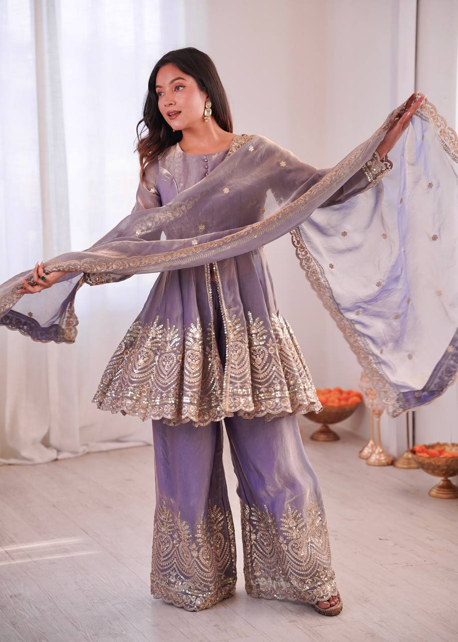 Designer Kurta Palazzo Set for Women | Embroidered Ethnic Wear Collection with Dupatta | Festive & Party Wear