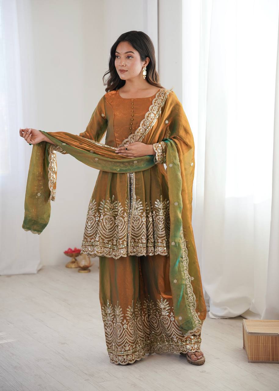 Designer Kurta Palazzo Set for Women | Embroidered Ethnic Wear Collection with Dupatta | Festive & Party Wear