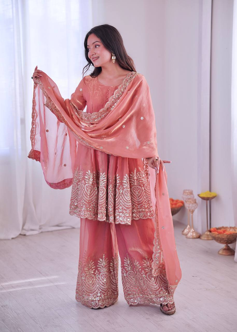 Designer Kurta Palazzo Set for Women | Embroidered Ethnic Wear Collection with Dupatta | Festive & Party Wear