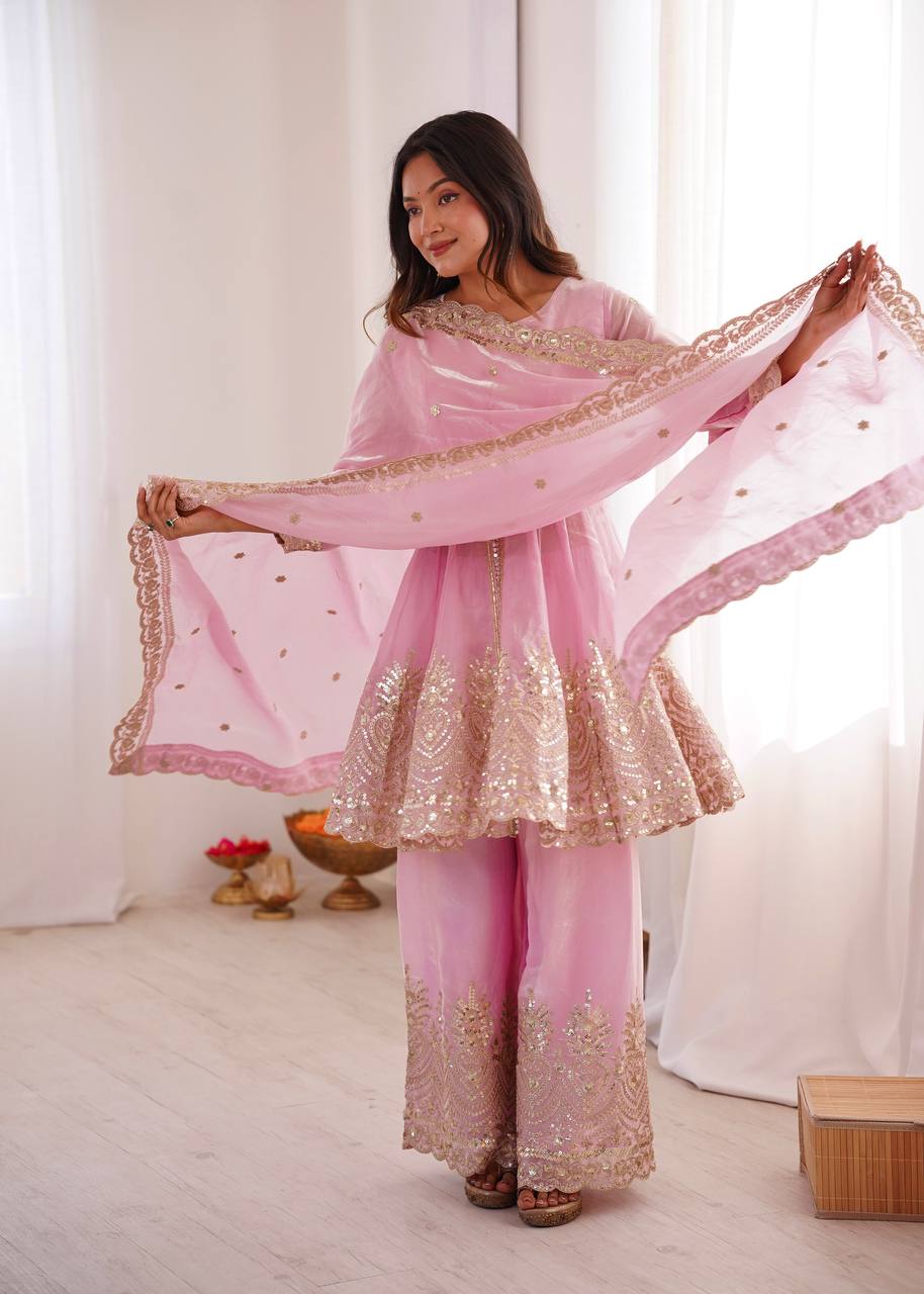 Designer Kurta Palazzo Set for Women | Embroidered Ethnic Wear Collection with Dupatta | Festive & Party Wear