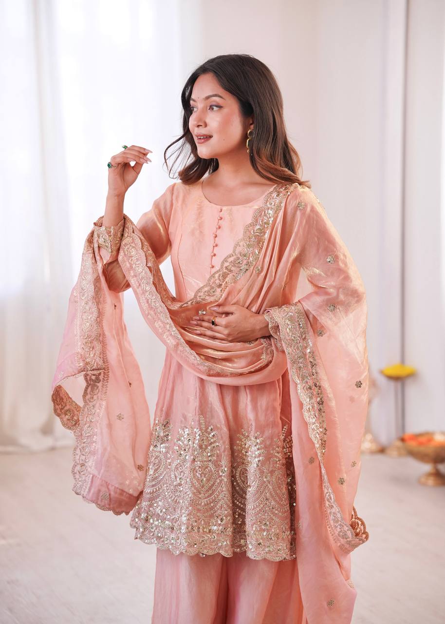 Designer Kurta Palazzo Set for Women | Embroidered Ethnic Wear Collection with Dupatta | Festive & Party Wear