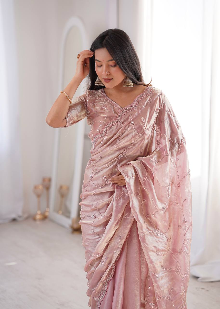Designer Embroidered Saree for Women | Party Wear Lightweight Saree with Elegant Border | Festive & Wedding Collection