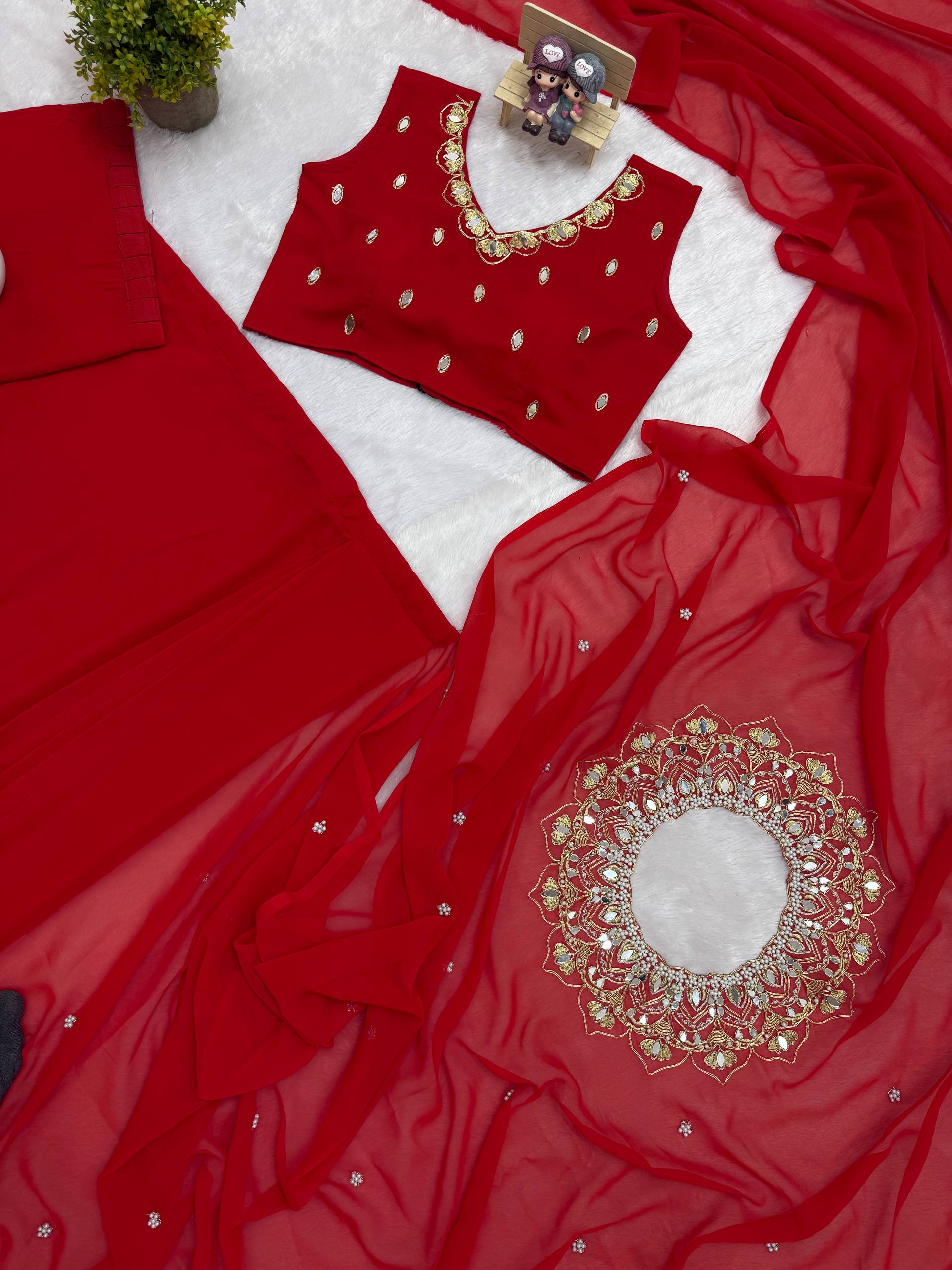Elegant Kaftan Style Ready-to-Wear Saree with Heavy Embroidered Neck – Premium Party Wear