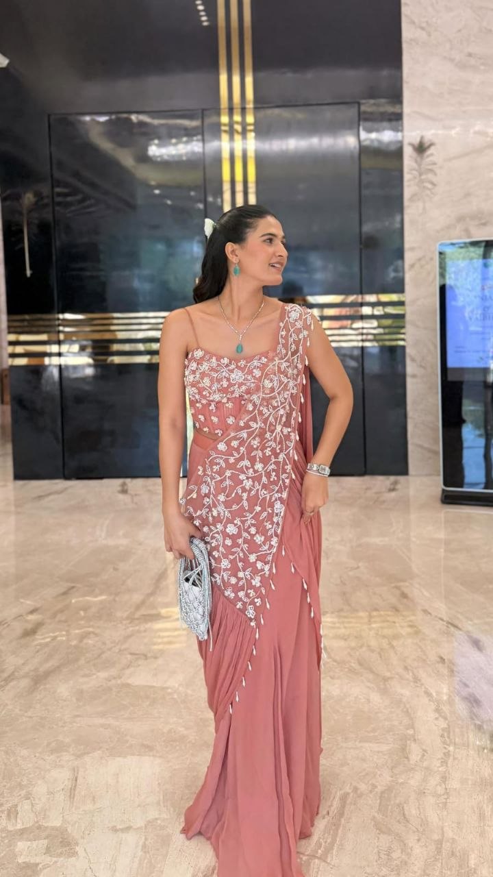 Elegant Pink Embroidered Saree for Women – Wedding & Party Look Ready To Wear