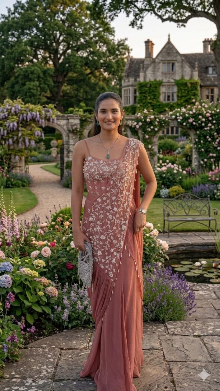 Elegant Pink Embroidered Saree for Women – Wedding & Party Look Ready To Wear