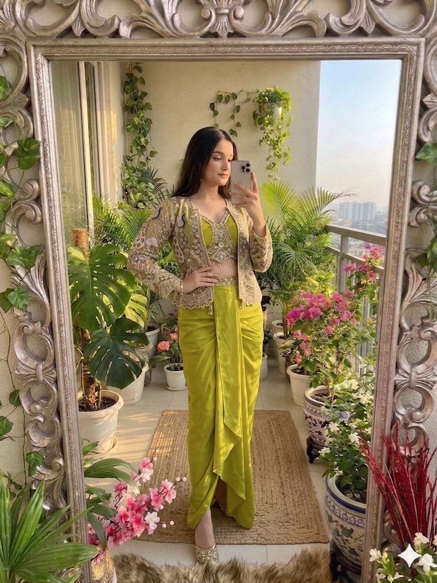 New Super Trending Party Wear Koti with dhoti style Lehenga