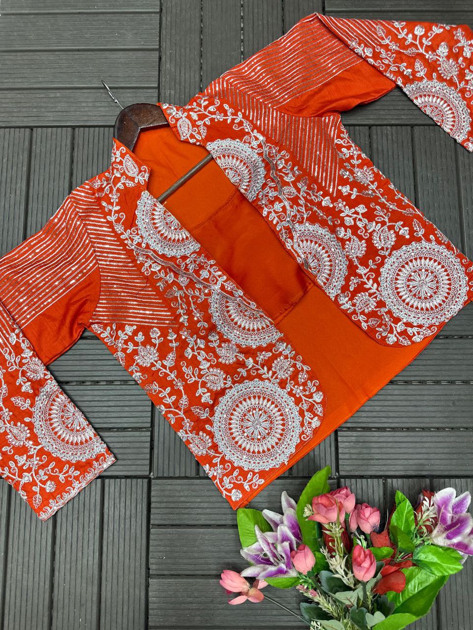 Premium Ready-To-Wear Saree with Embroidered Jacket – Trendy Collection