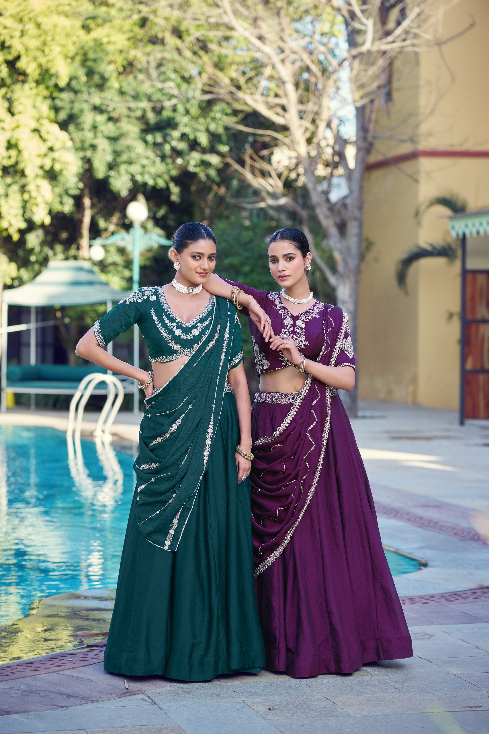 Women's Designer Ready to Wear Lehenga Saree | Heavy Sequins & Zari Embroidered Party Wear Ethnic Wear | Wedding, Reception & Festive Collection