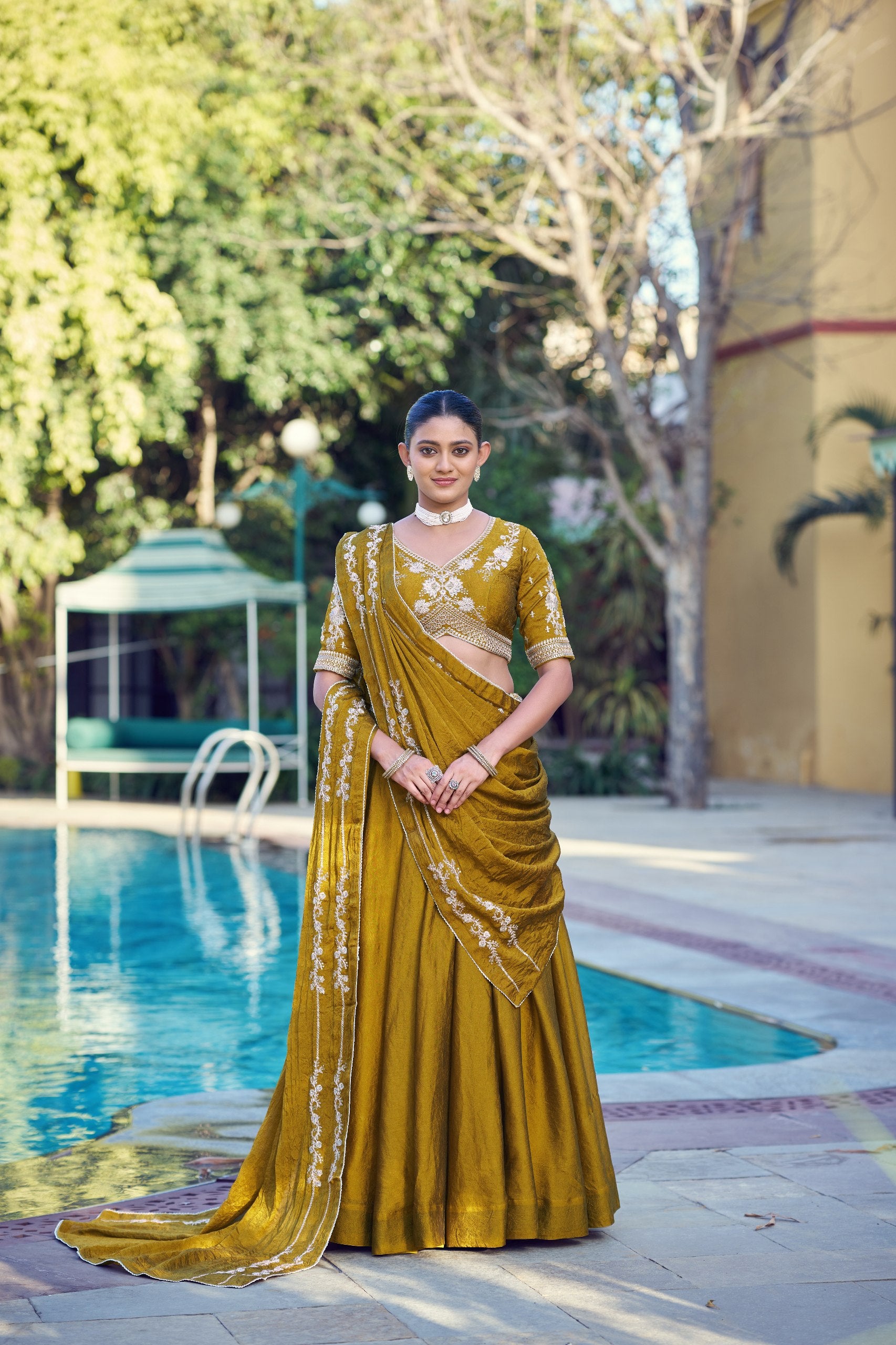 Women's Designer Ready to Wear Lehenga Saree | Heavy Sequins & Zari Embroidered Party Wear Ethnic Wear | Wedding, Reception & Festive Collection