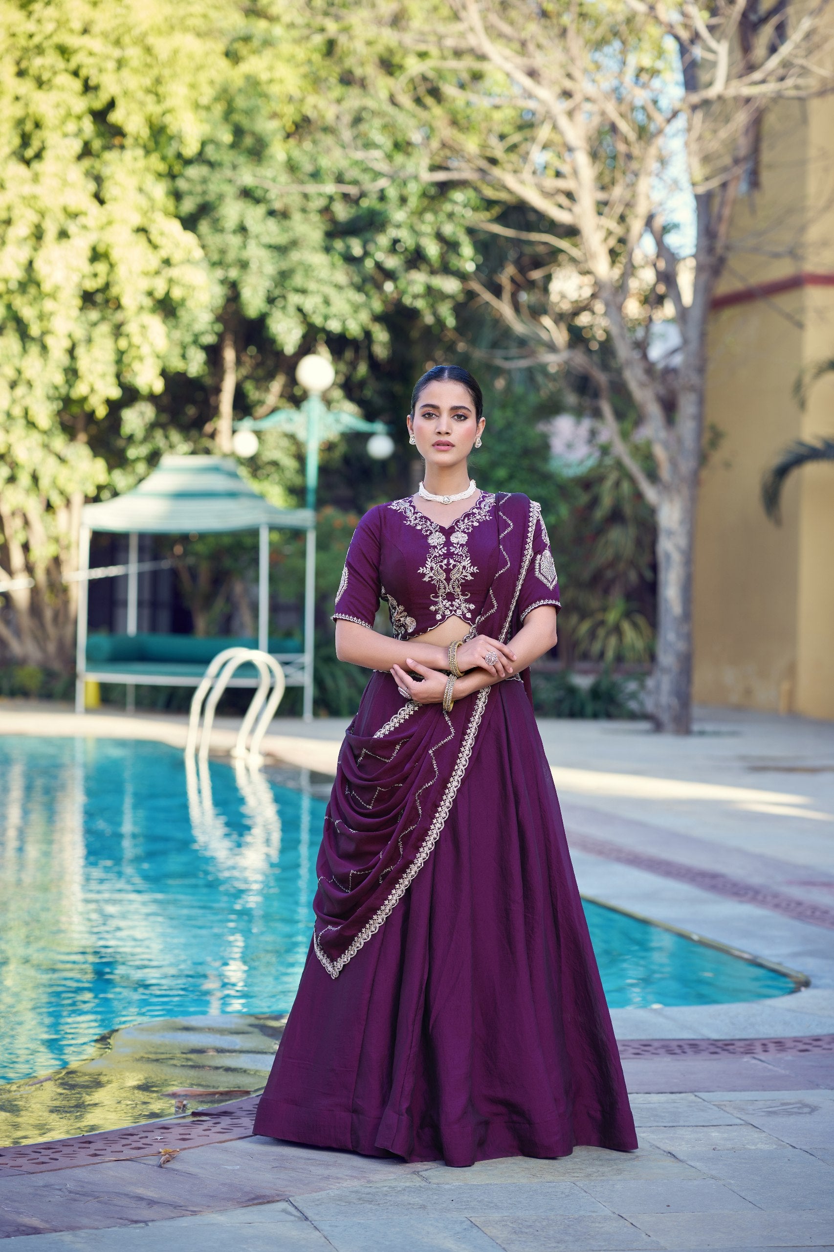 Women's Designer Ready to Wear Lehenga Saree | Heavy Sequins & Zari Embroidered Party Wear Ethnic Wear | Wedding, Reception & Festive Collection