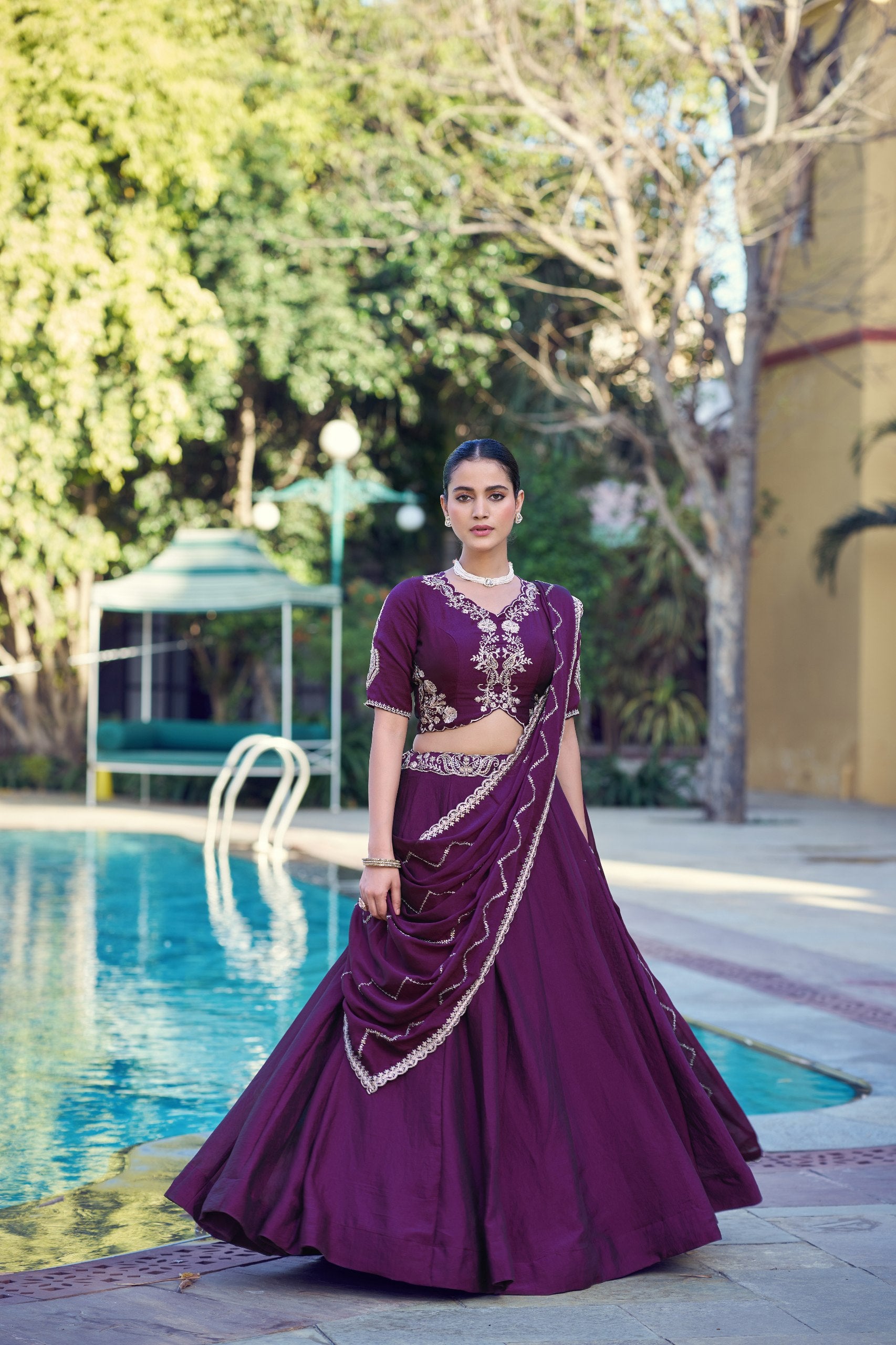 Women's Designer Ready to Wear Lehenga Saree | Heavy Sequins & Zari Embroidered Party Wear Ethnic Wear | Wedding, Reception & Festive Collection